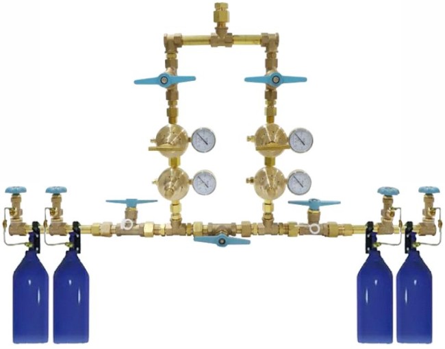 Газовая рампа на 4 (2+2) баллона