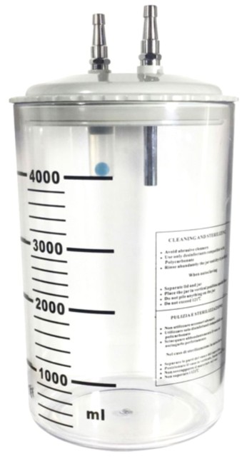 Бутыль сборная для вакуумной аспирации автоклавируемая, 4 литра
